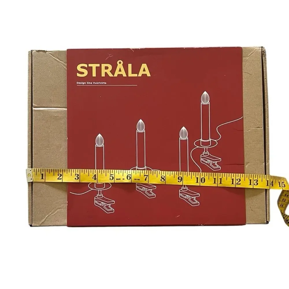 NEW IKEA STRALA LED Lighting Chain With 24 Light Candles Shaped Bulb With Clips